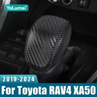 For Toyota RAV4 XA50 2019 2020 2021 2022 2023 2024 Genuine Leather Hand Sewing Gear AT Car Shift Lever Knob Handle Cover Case 1