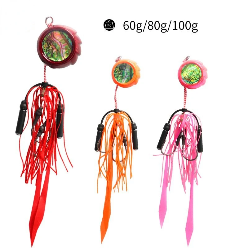 WHYY Fishing Lure Deep Control UP Tenya Madai Jig Kabura Saltwater Jighead Sea Boating Shrimp Rubber Skirt Fishing Bait 3 Colors