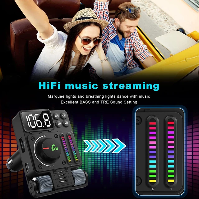 Car FM Transmitter Bluetooth 5.0 Car kit Handfree Dual USB+PD18W Fast  Charging Wireless Cigarette lighter MP3 Music Player - AliExpress