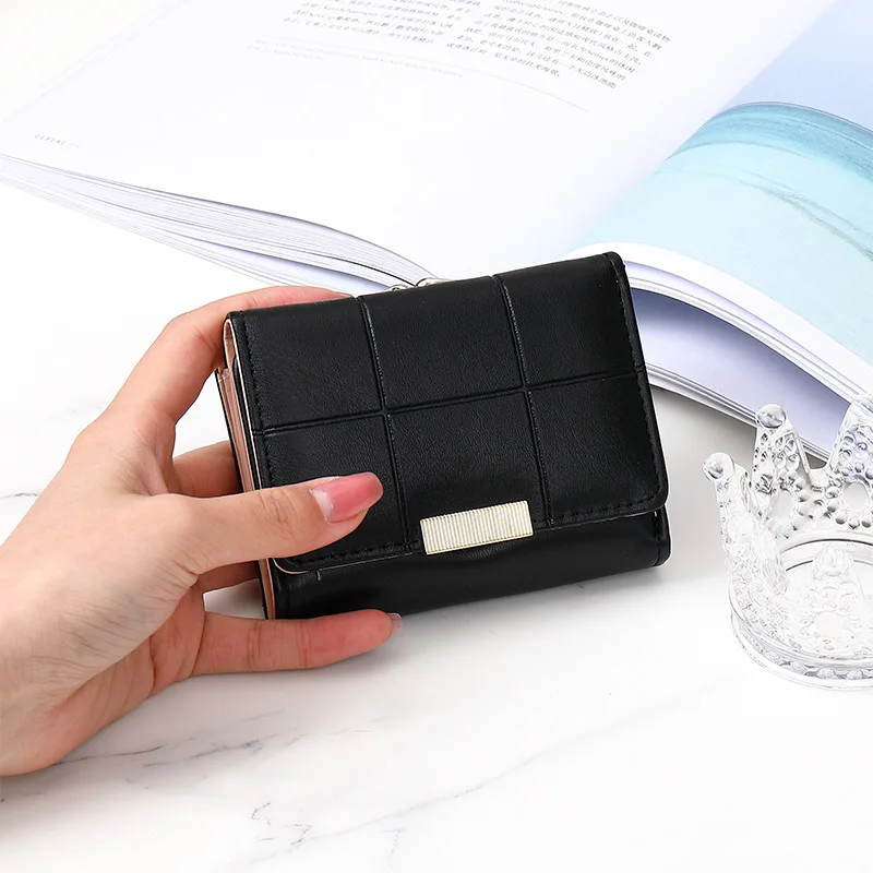 Brand Designer Small Wallets Women Pu Leather Wallets Female Short Hasp Coin Purses Money Credit Card Holders Ladies Clutch Bags