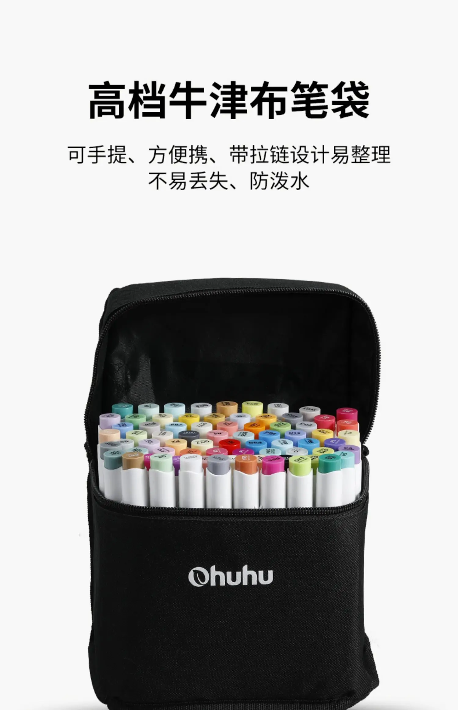 Ohuhu Pennarelli A Doppia Punta 48 Colori - Set Professionale Con Pennello E Punta A Cuneo Per Artisti E Principianti - Foto 7