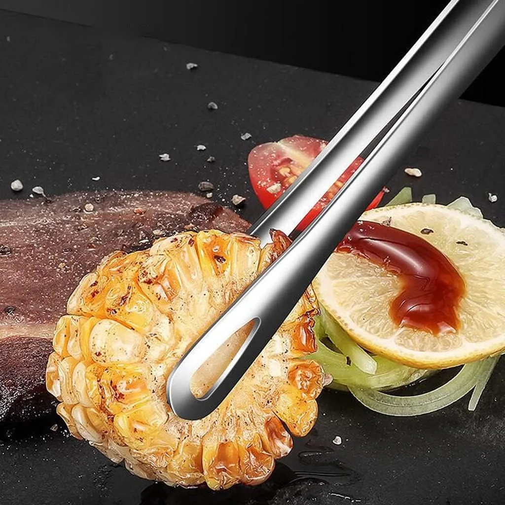28 cm Stainless Steel BBQ Grill Tongs 7