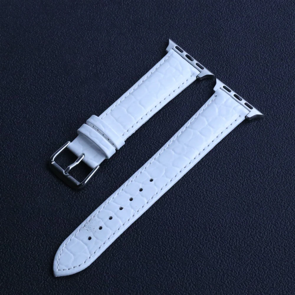 Genuine Leather Steel buckle Crocodile Pattern Watch strap for Apple Watch iwatch series7 6 5/4/3/2/1 38 40 41 mm 42 44 45mm