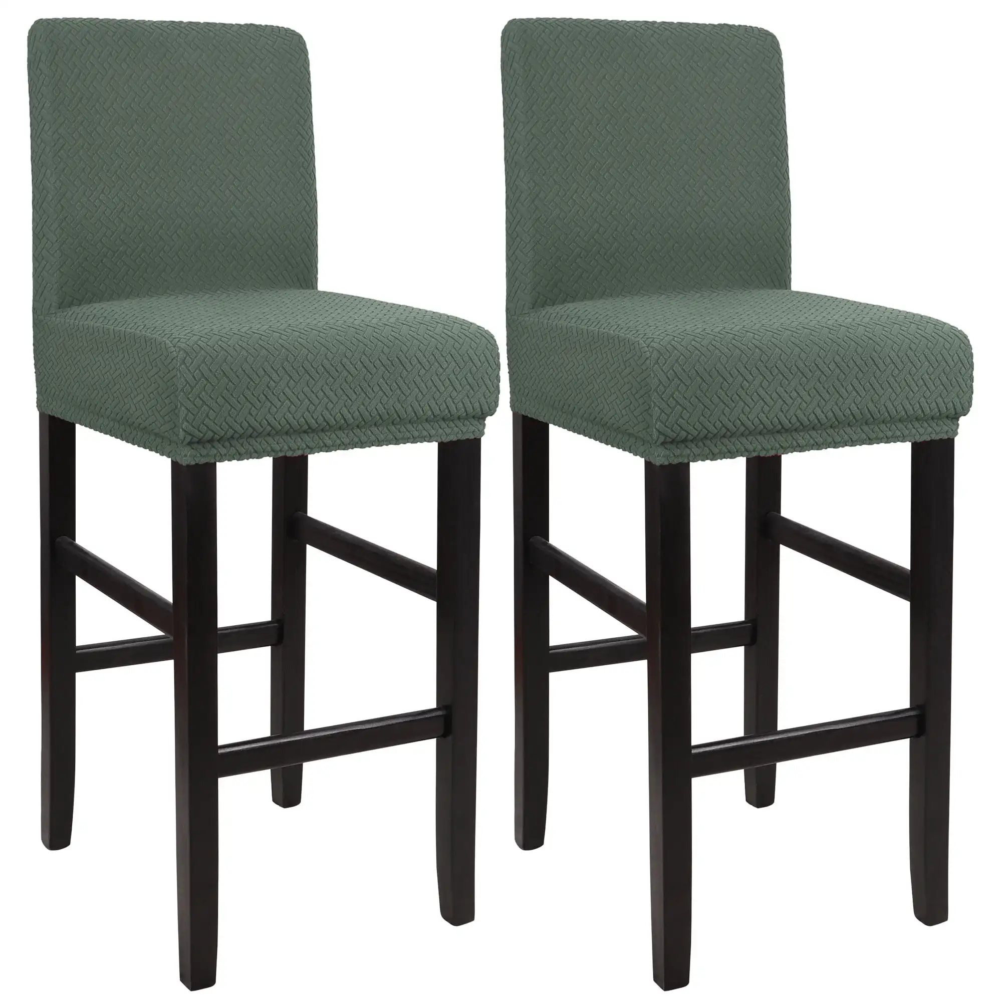 

Bar Stool Covers for Bar Counter Short Back Chair Dark Cyan 2PCS
