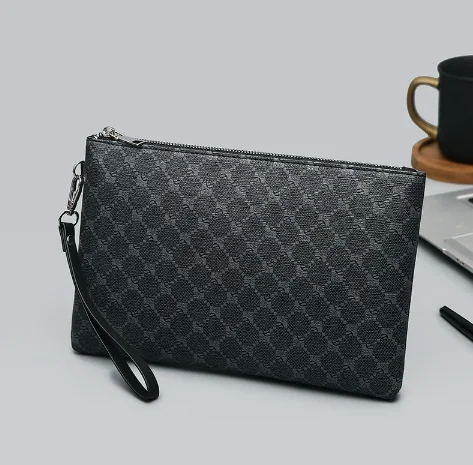 Borsa a tracolla da uomo in pelle, sottile, da lavoro, a busta, pochette per telefono, alla moda, leggera, da portare a mano - immagine 4