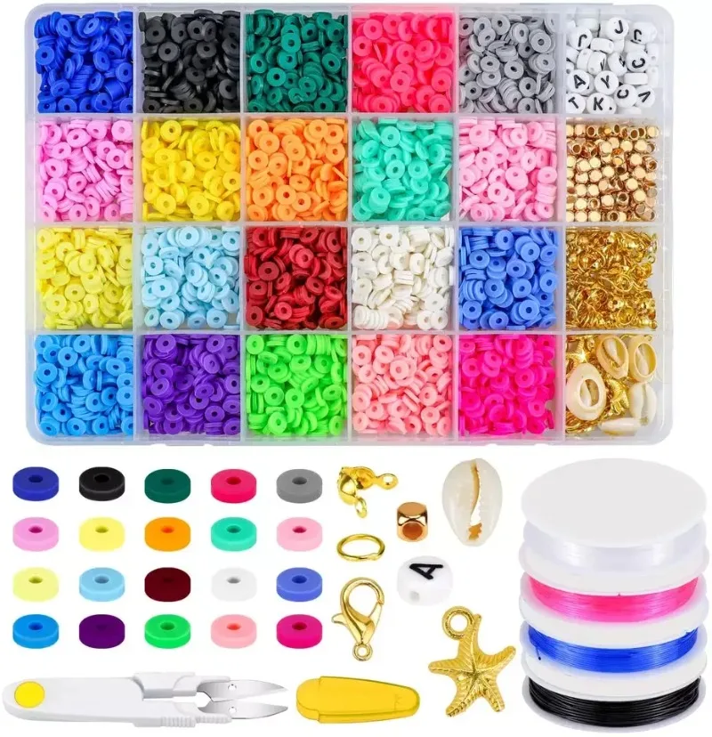 

Polymer Clay Beads Box for Jewelry Making Accessories DIY Earring Bracelets Necklace Craft Jewelry Kits For Children Gift