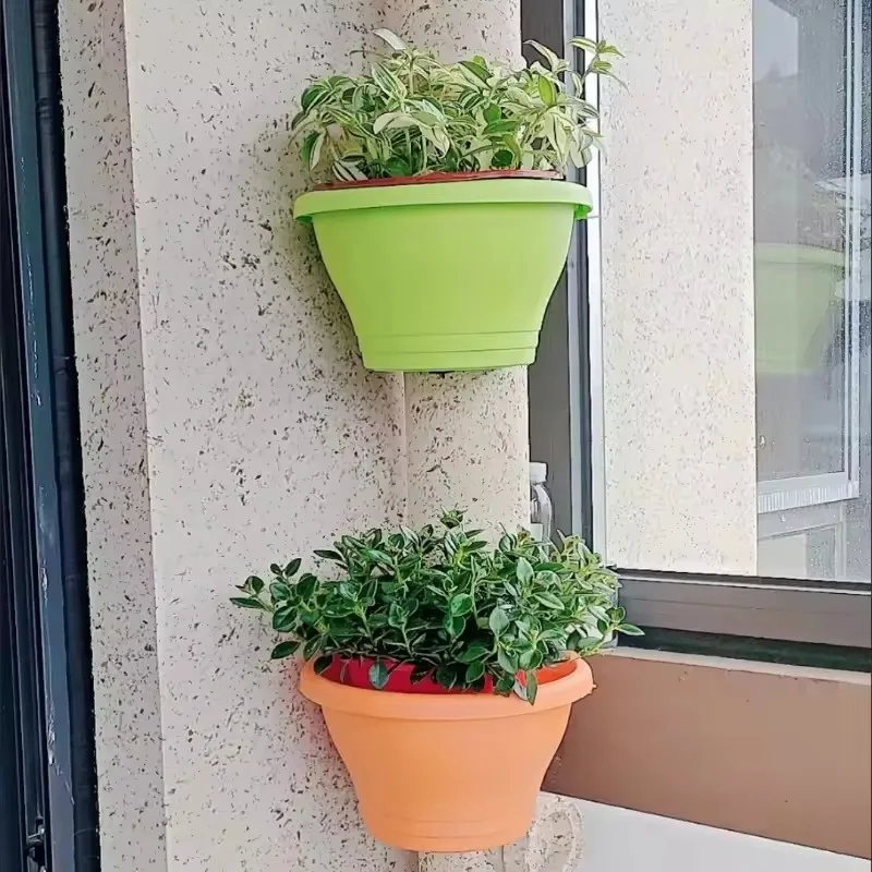 Vaso de flores pendurado cesta criativa armazenamento calha downspout vaso de flores interior &uacute;til corrim&atilde;o pendurado plantador flower pot plant pot