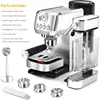 Espresso Machine 20 Bar, Cappuccino Machine with Automatic Milk Frother, Latte Machine with Pressure Gauges for Home Present 5