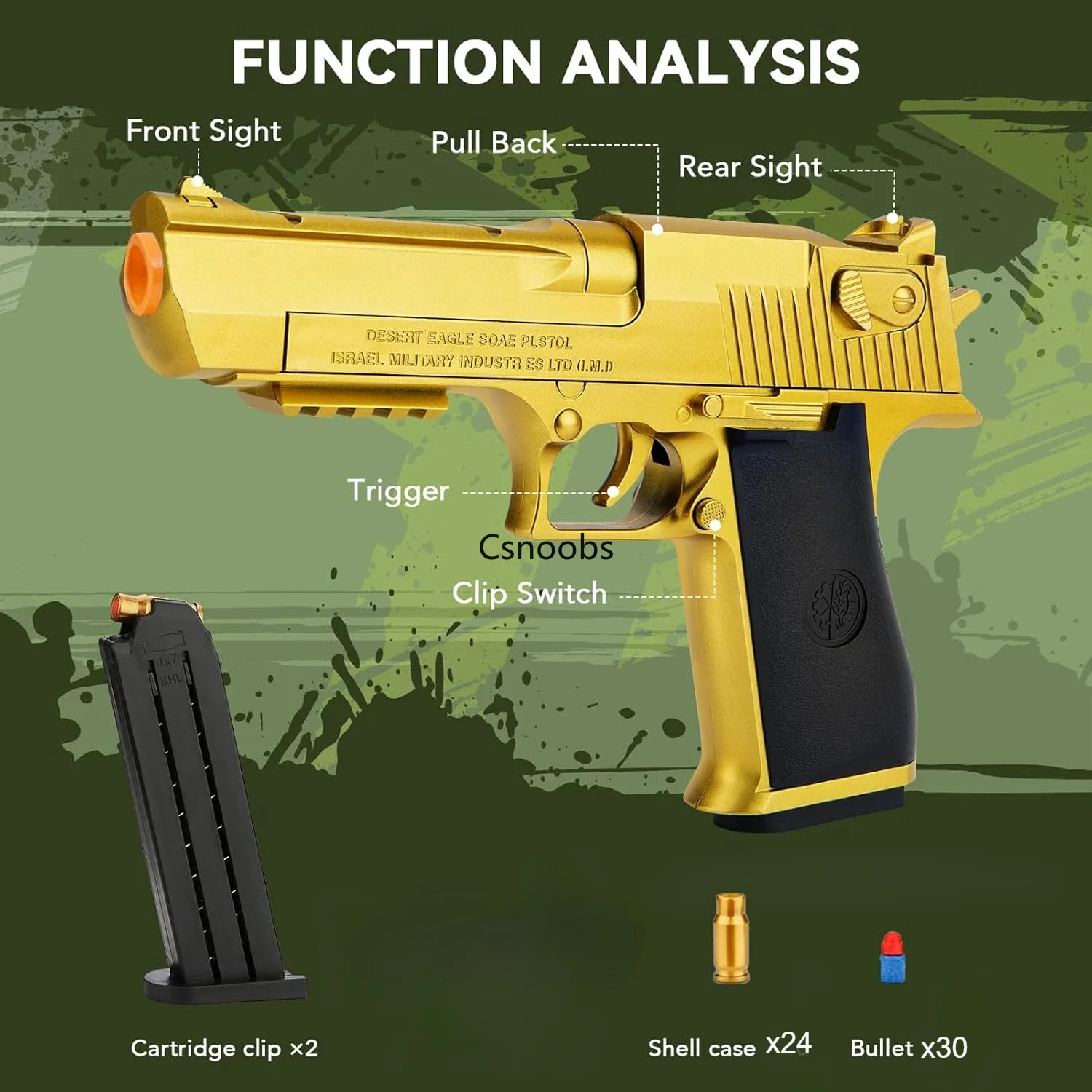 Desert Eagle Shell Ejecting Toys Gun Foam Blaster EVA Darts Shooting Games Education Toy Model Gifts for Kids Boys Girls 5