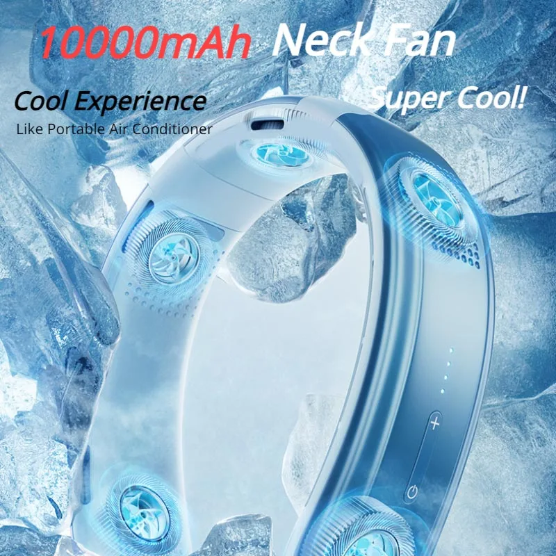 מאוורר צוואר נטען 10000mAh — קירור אישי לכל היום, ידיים חופשיות 🌀 - תמונה 2