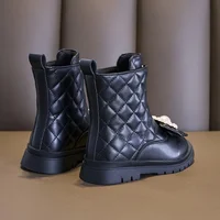 Girls' Short Boots 2024 Autumn/Winter New Baby Kid's Princess Shoes Rubber Sole Anti-slip Fashion Children's Ankle Boots 4