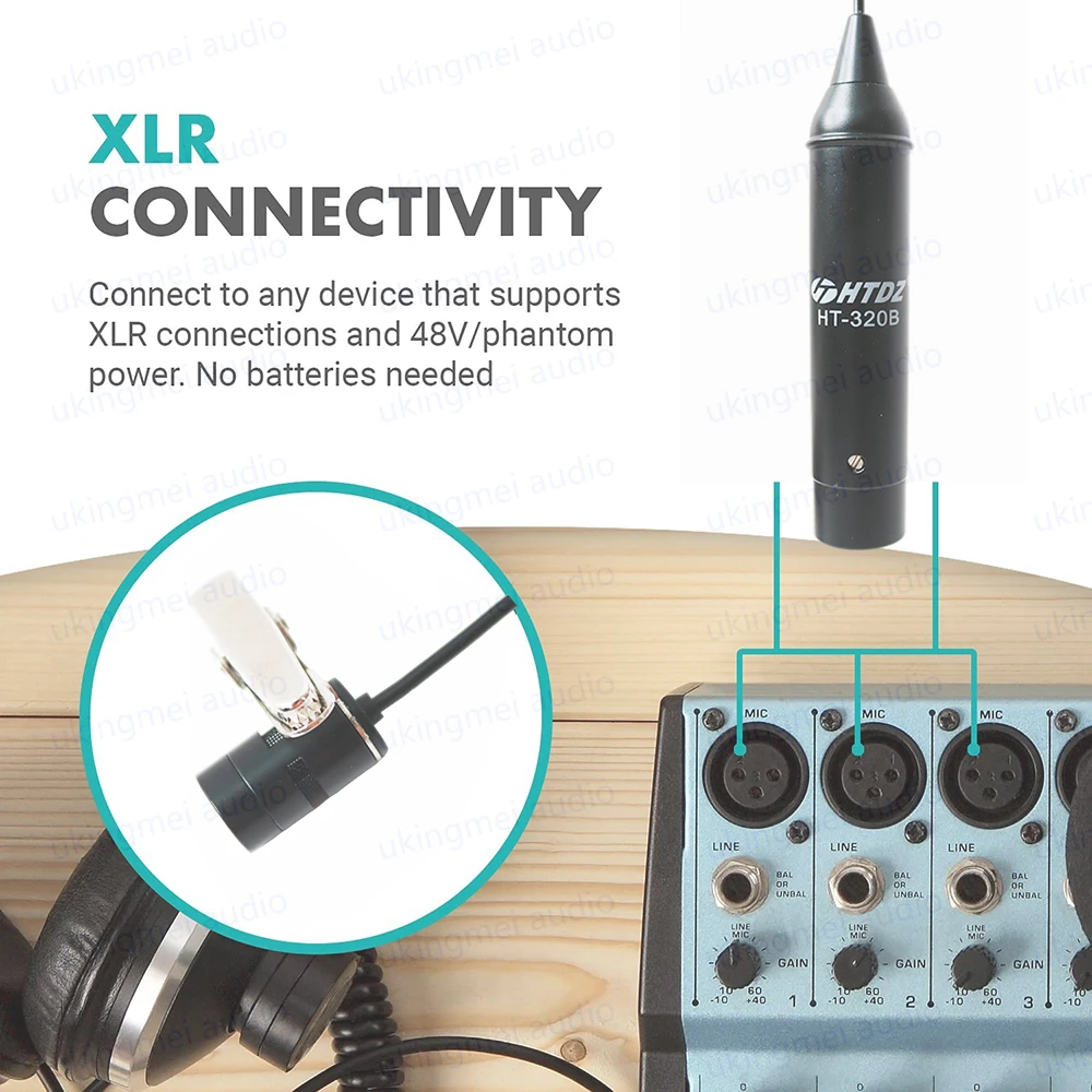 

Петличный конденсаторный микрофон с адаптером фантомного питания XLR