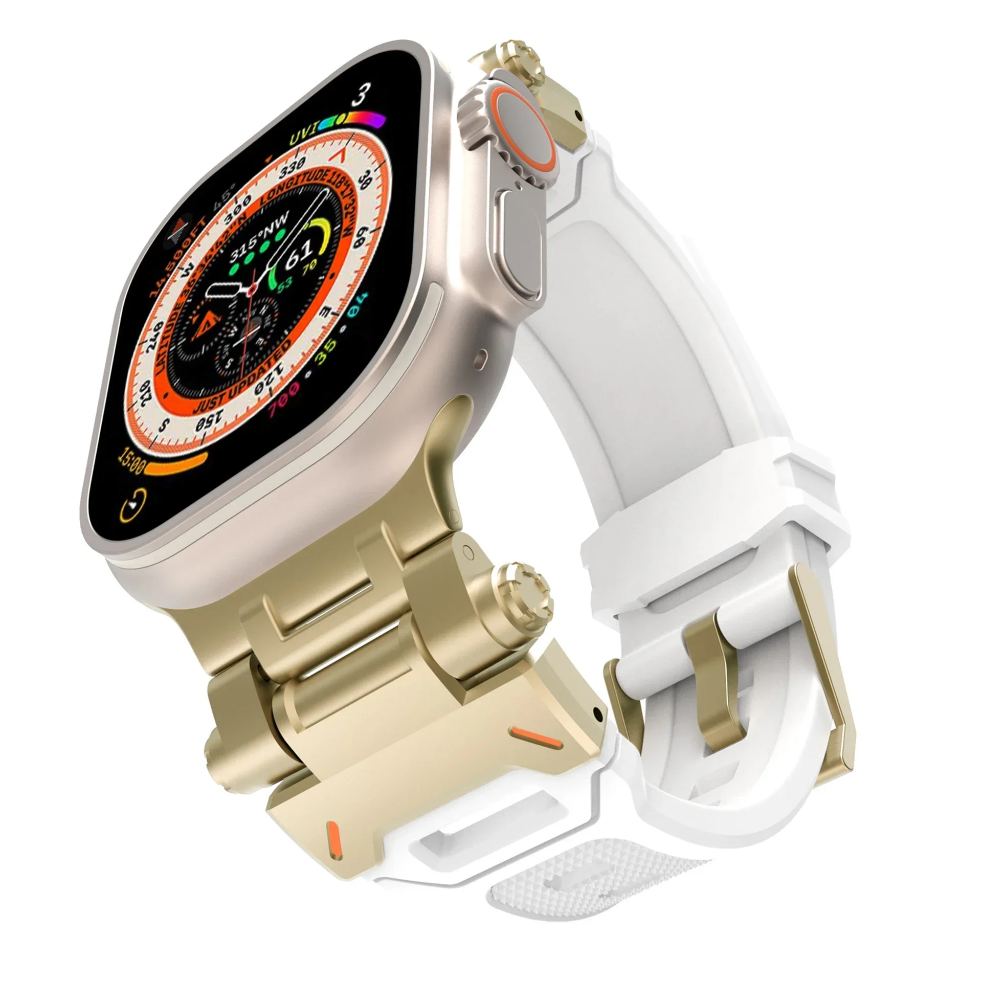 Titanium Color Silicone Sports Watch Band