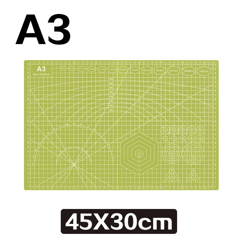 A3 Self-Healing Double-Sided Cutting Mat - Heavy Duty PVC, 45x30cm, 3mm Thick