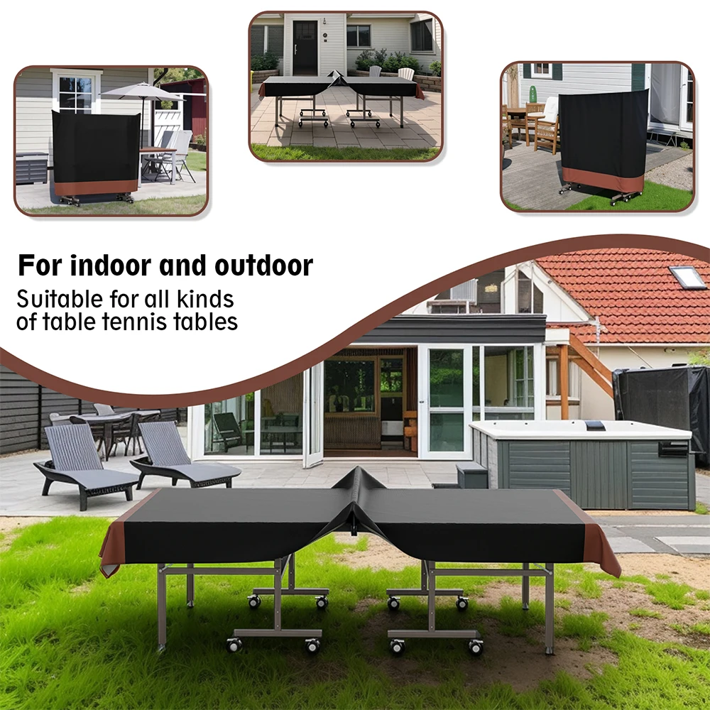 Ping Pong Table Cover 600D Oxford Fabric Heavy Duty Waterproof Dust-proof Protection for Indoor/Outdoor Ping Pong Table Cover 5
