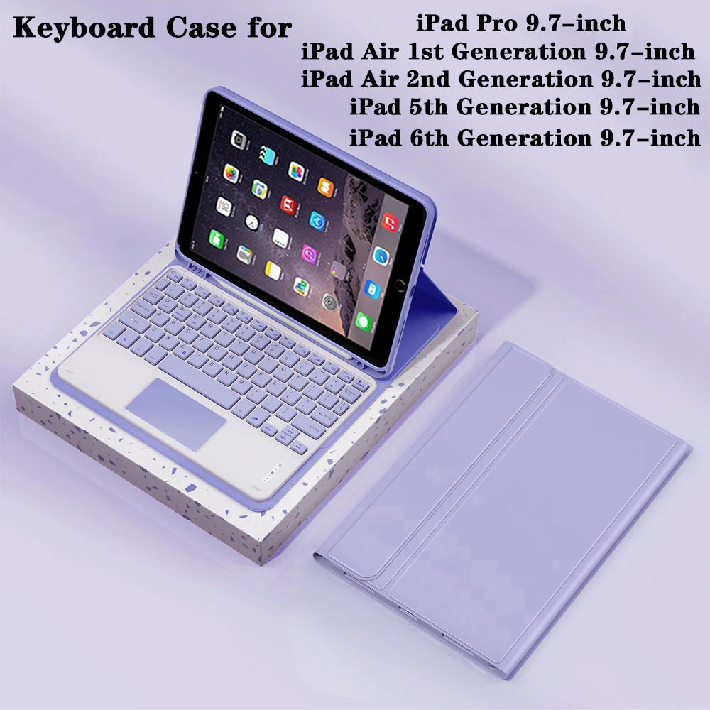 Premium Tablet Case with Detachable Keyboard and Pencil Holder, 9.7 Inch
