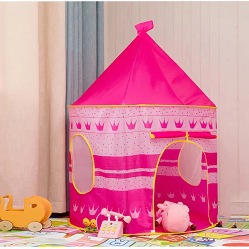 Toy tent infant toddler folding portable castle kids pink blue play house camping birthday Christmas outdoor gifts