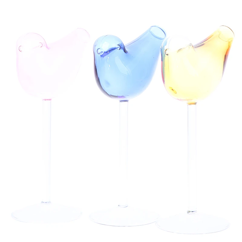 Bird Cocktail Cup Bird Cup Transparent Bird-shaped Cocktail Lead-Free Elevated Wine Glass Bird-shaped Glass BarDrinkware 1Pc