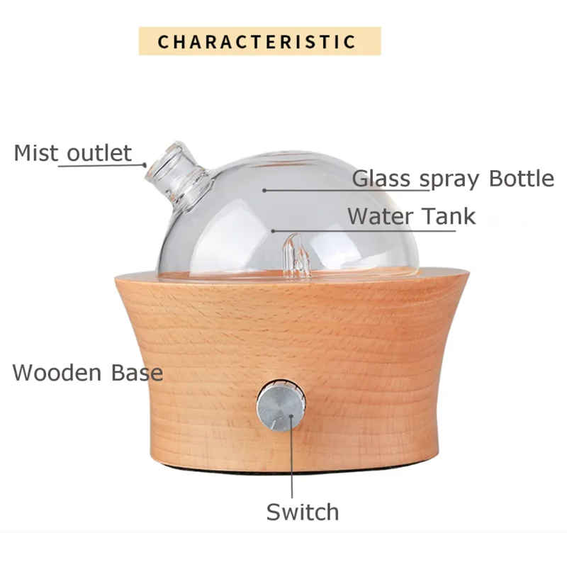 Wooden Glass Aromatherapy Pure Essential Oils Waterless Aroma Diffuser Machine Air Fragrance Nebulizer Home Hotel Scent_voghion.com