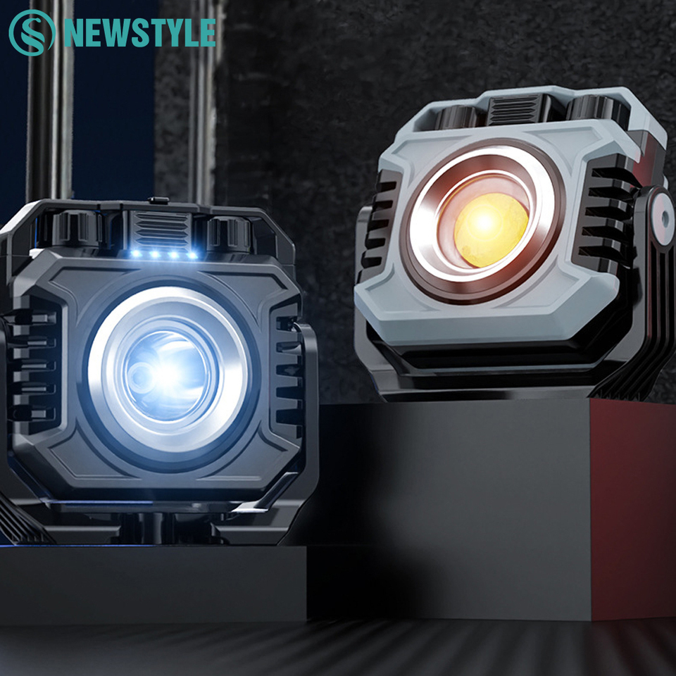 Portable Work Light Car Detailing Light Paint Inspection Lamp Outdoor Camping Light Multifunctional COB Flashlight Swirl Magneti