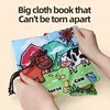 Infant Tail Cloth Book Animals Farm Theme Baby Books Toys Washable Non-toxic Crinkle Cloth Books for Kids Early Education Toys 5