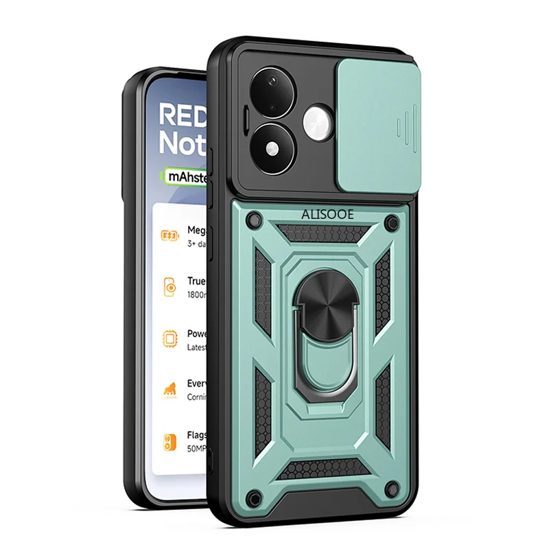 Shockproof Armor Case with Magnetic Holder Ring Stand and Enhanced Protection