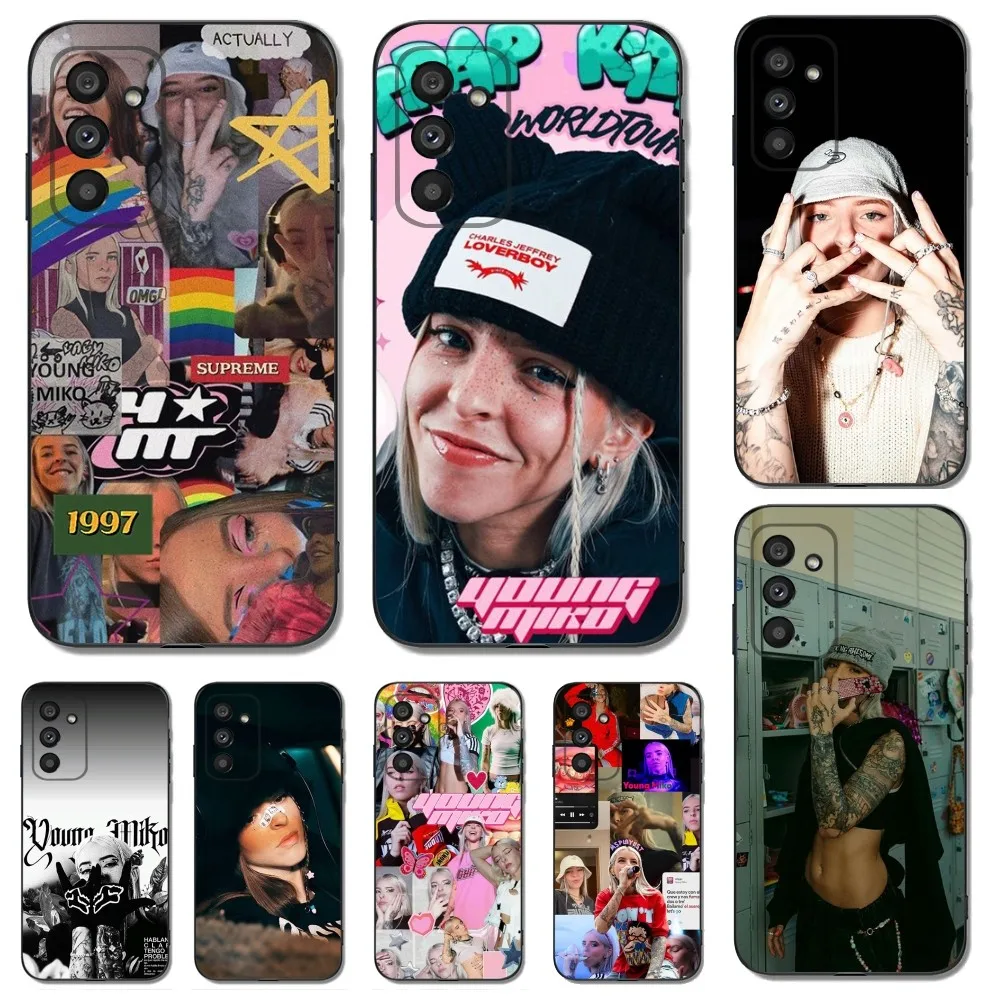 Custodia Per Telefono Young Miko Singer Per Samsung Galaxy A13,A21S,A22,A31,A32,A52,A53,A71,A80,A91 Soft Black Cover
