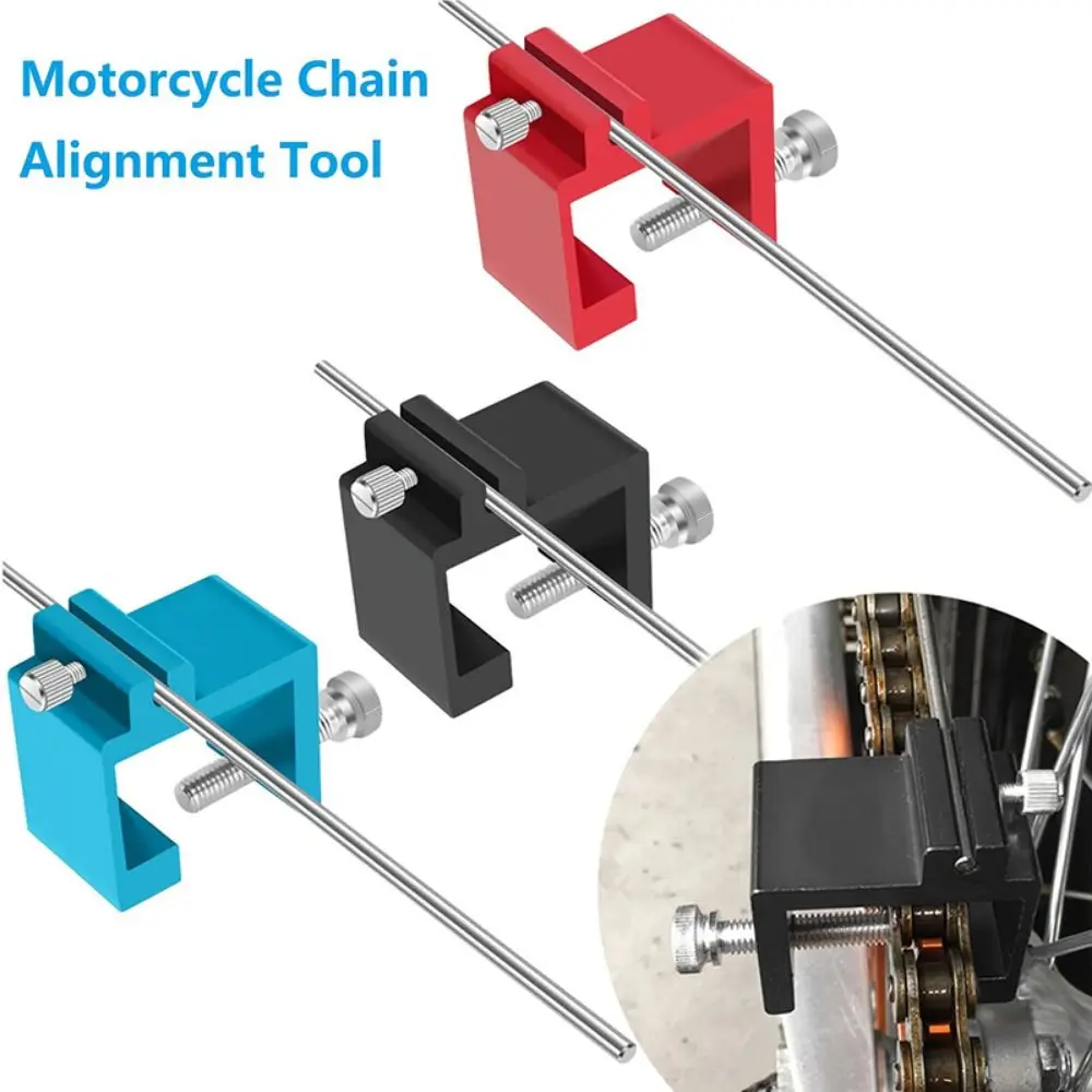 Hot Motorcycle Chain Alignment Tool Universal Professional Tricolor Heavy Chain Positioning Tool Black Blue Red Practical