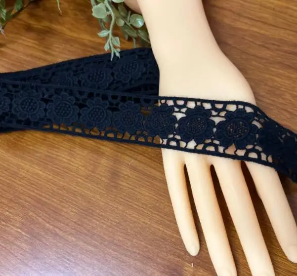 Cotton Embroidery Lace Trim 3 Meters/lot 3.5cm Width For Doll Bridal Wedding Gown Coat Craft lace ribbon,lace fabric,lace sewing accessories,lace sewing supplies,lace accessories