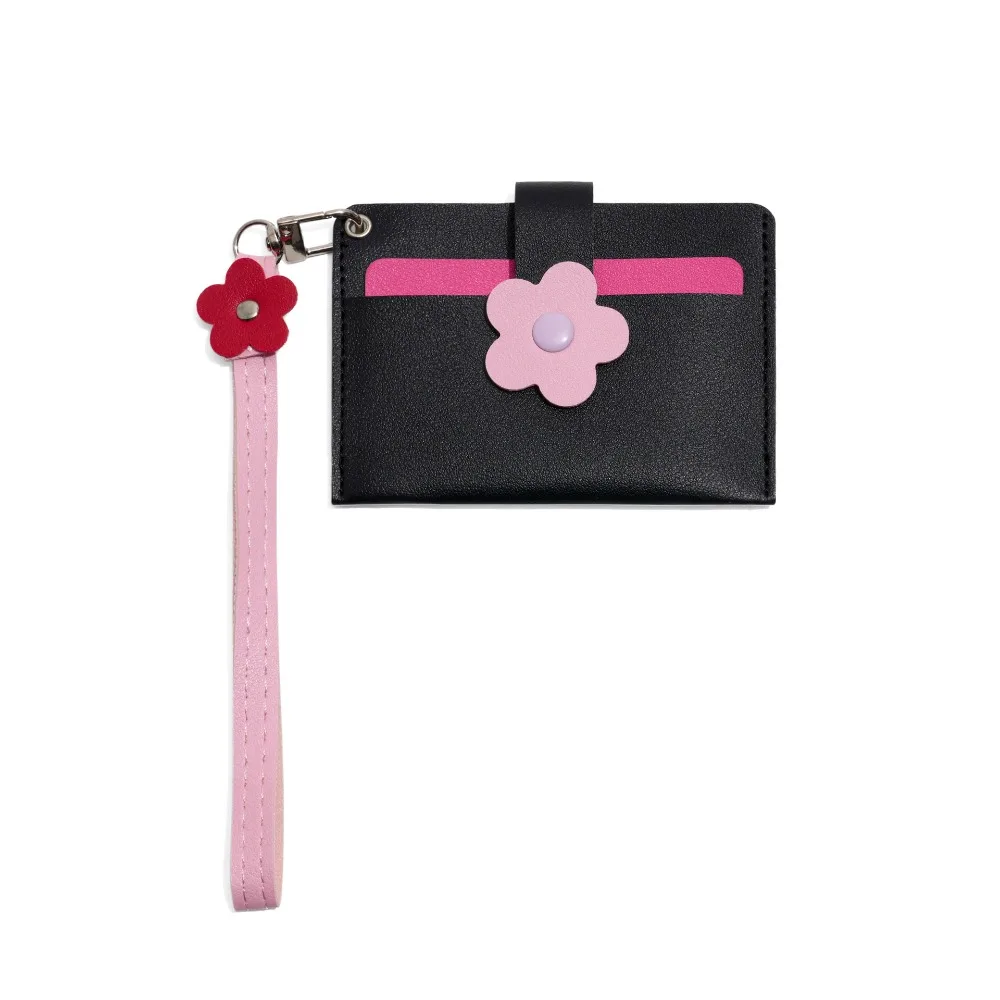 Chic Color Block Mini Wallet: Stylish PU Leather Card Holder & Coin Purse