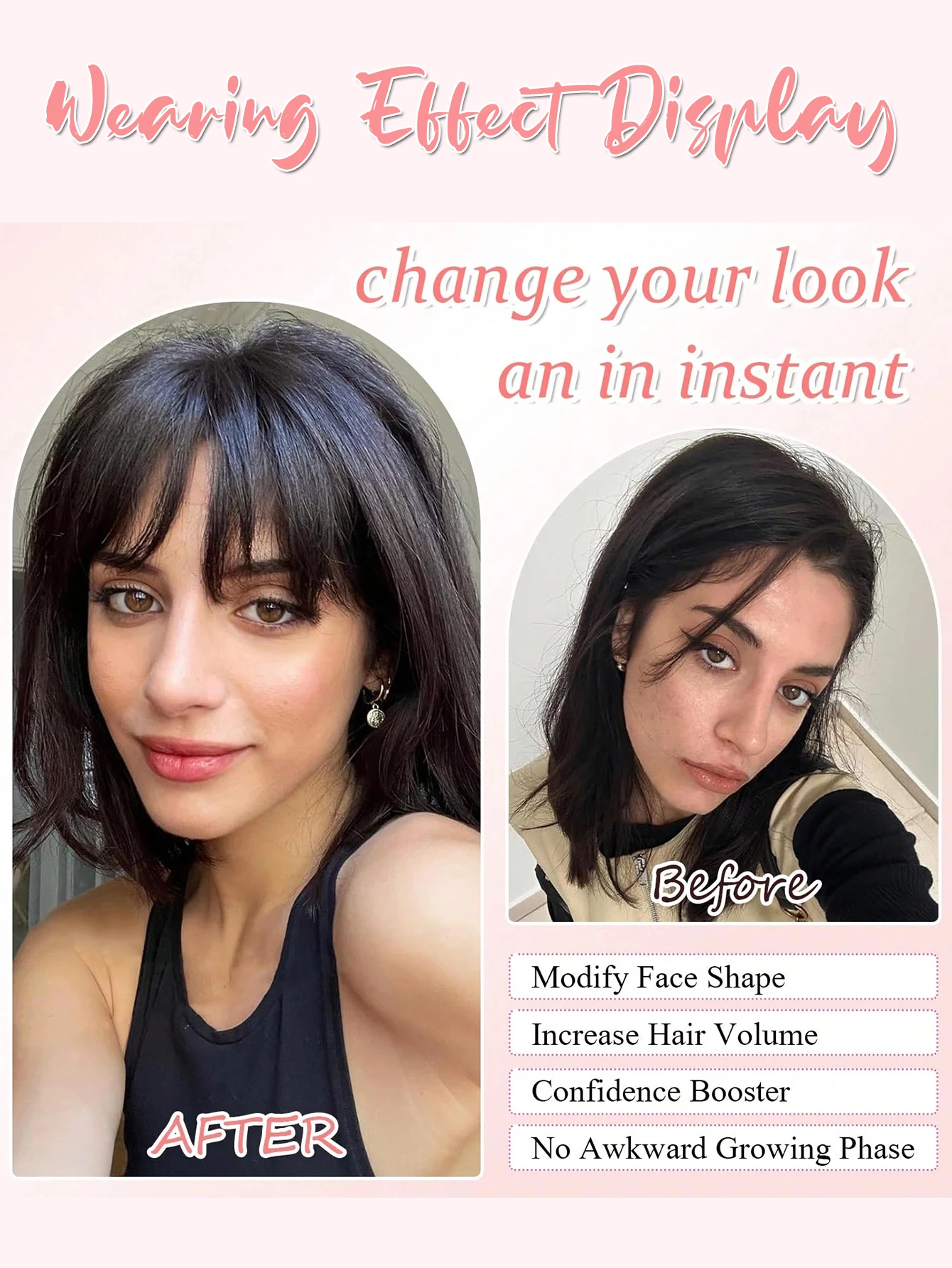 Synthetic Hair Toppers for Women with Bangs and Thinning Hair