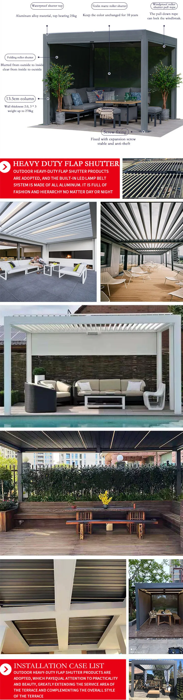 3X4 4X4 3X6 3X5 4X6 4X5 3X3 Canopy Outdoor Gazebo Pergola Aluminium  Electric Bioclimatica Arches Arbours Pergolas - AliExpress