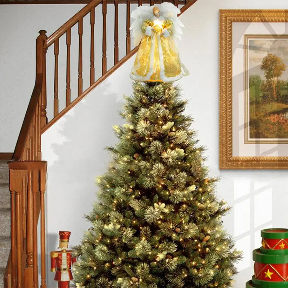 Description Picture 3 of itemLuminous Angel Tree Topper Christmas Decoration LED Golden Tree Topper Multipurpose Tree Topper With Light Home Office Ornament