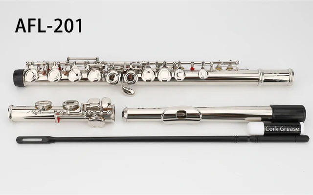 銀メッキ C キー 16 穴フルート楽器、付属品付き 初心者用フルート