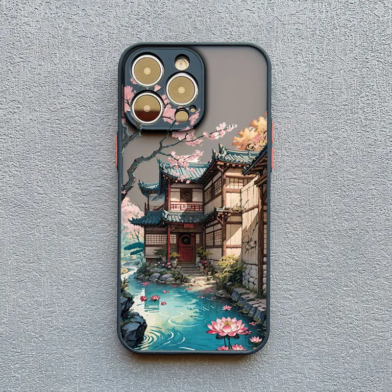 Vintage Ölgemälde Haus Handy hülle für iPhone 16 15 7 8 plus se2 xr xs x 11 13 12 pro max mini 14 pro max Blumen hülle – Detail 9