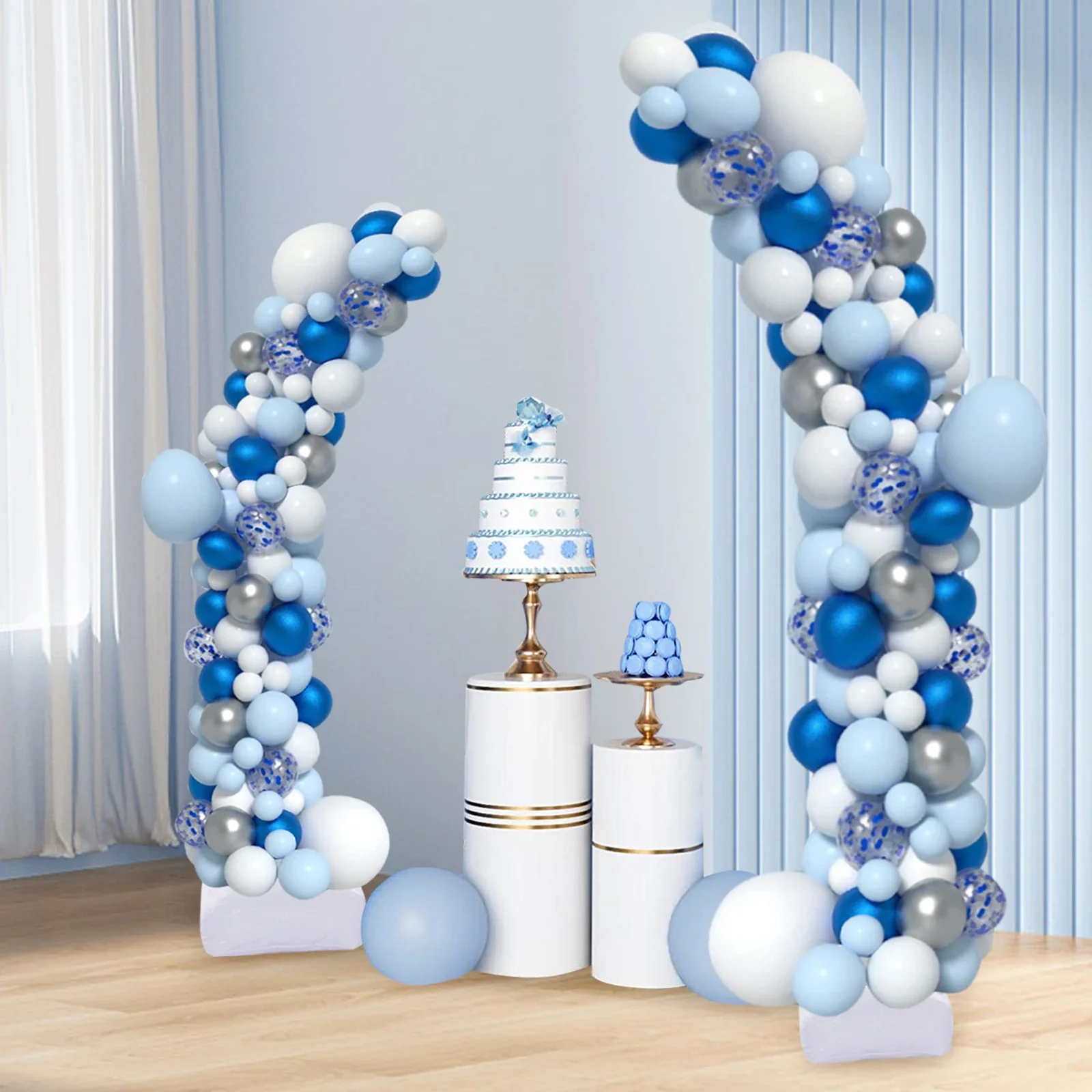 Bend Half Balloon Stand Frame with Bases, Metal Arch,Half Arch Column Stand for Weddings, Baby Shower, Birthday Balloon Arch Set