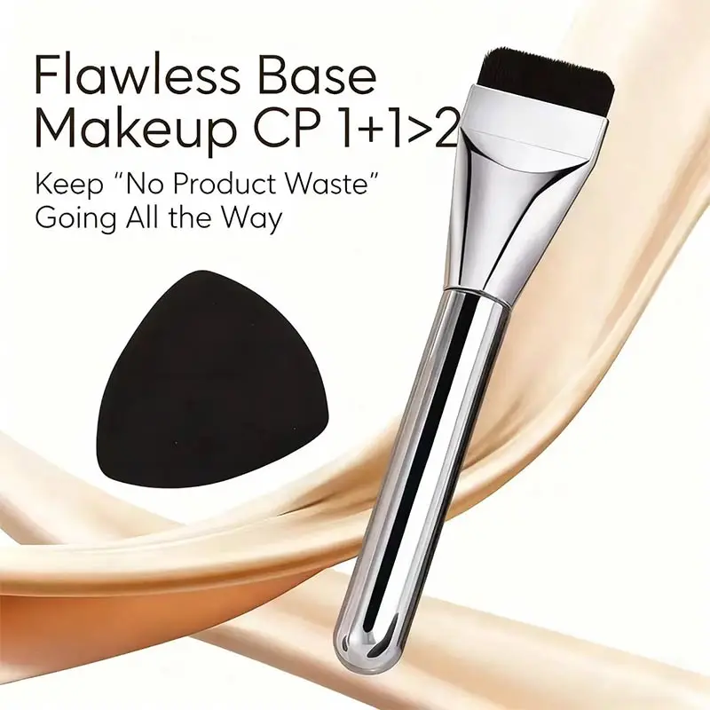 2PCS ultra-thin foundation make-up makeup brush and black air cushion makeup sponge set lightweight facial contour brush 3