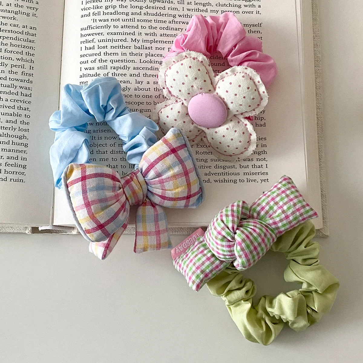 Floral Bow Scrunchies - Cute & Sweet Hair Accessories