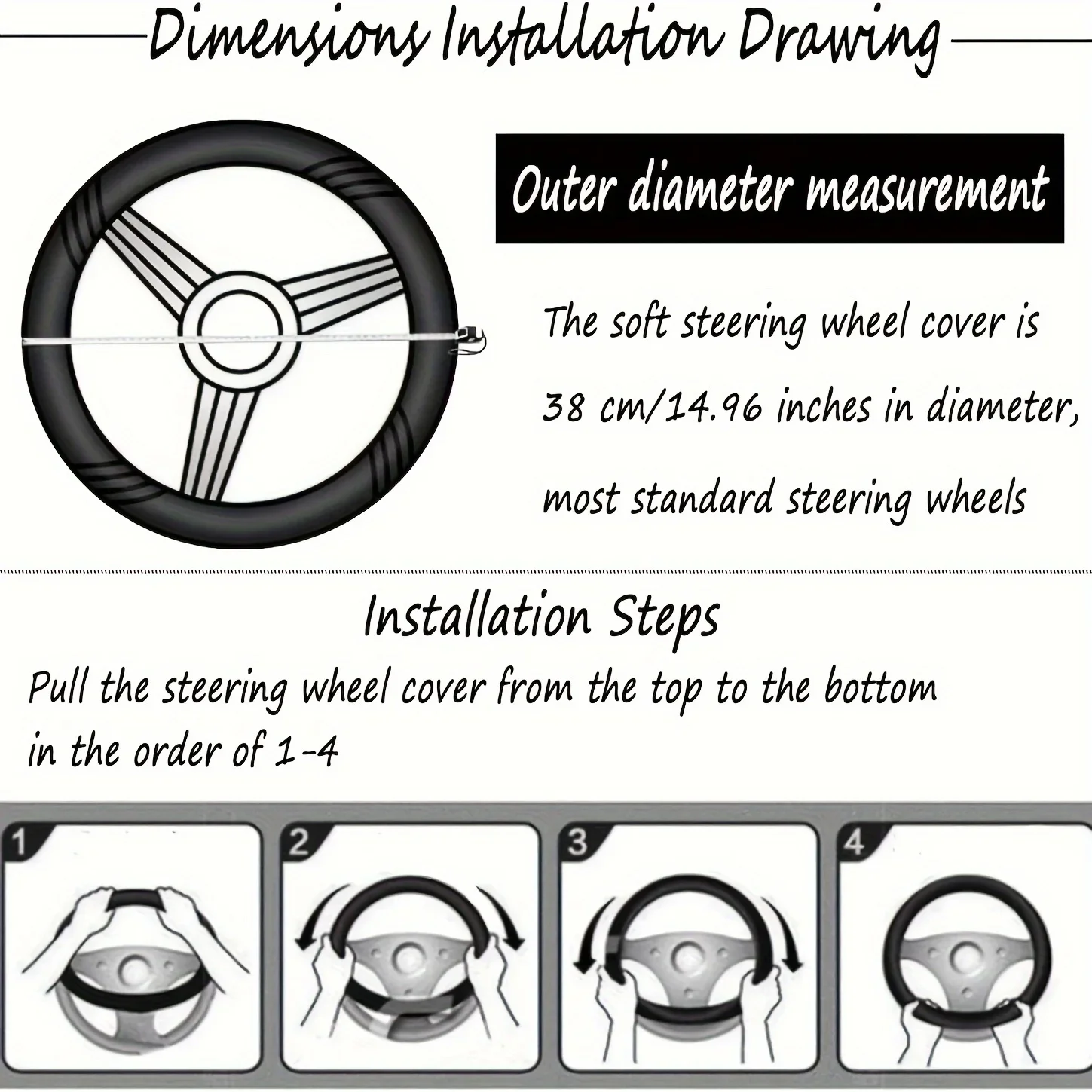 6pcs/Set Goddess Plush Car Steering Wheel Cover Rex Rabbit Hair Fluffy Steering Wheel Cover