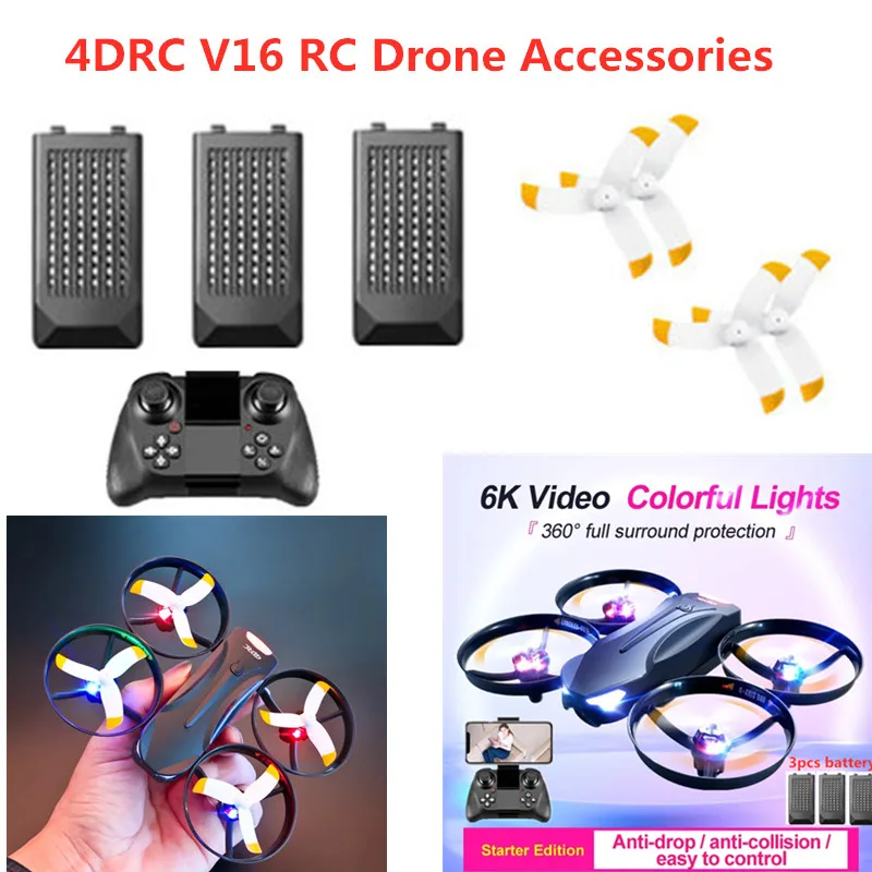 4DRC V16 6K RC Drone Ersatzteile original Batterie/Propeller/ Controller 4DRC V16 RC Drone Batterie V16 v-16 Eders Klingen