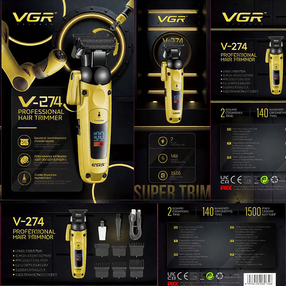 VGR ماكينة حلاقة الشعر رجال مكينه حلاق شعر ماكينة...