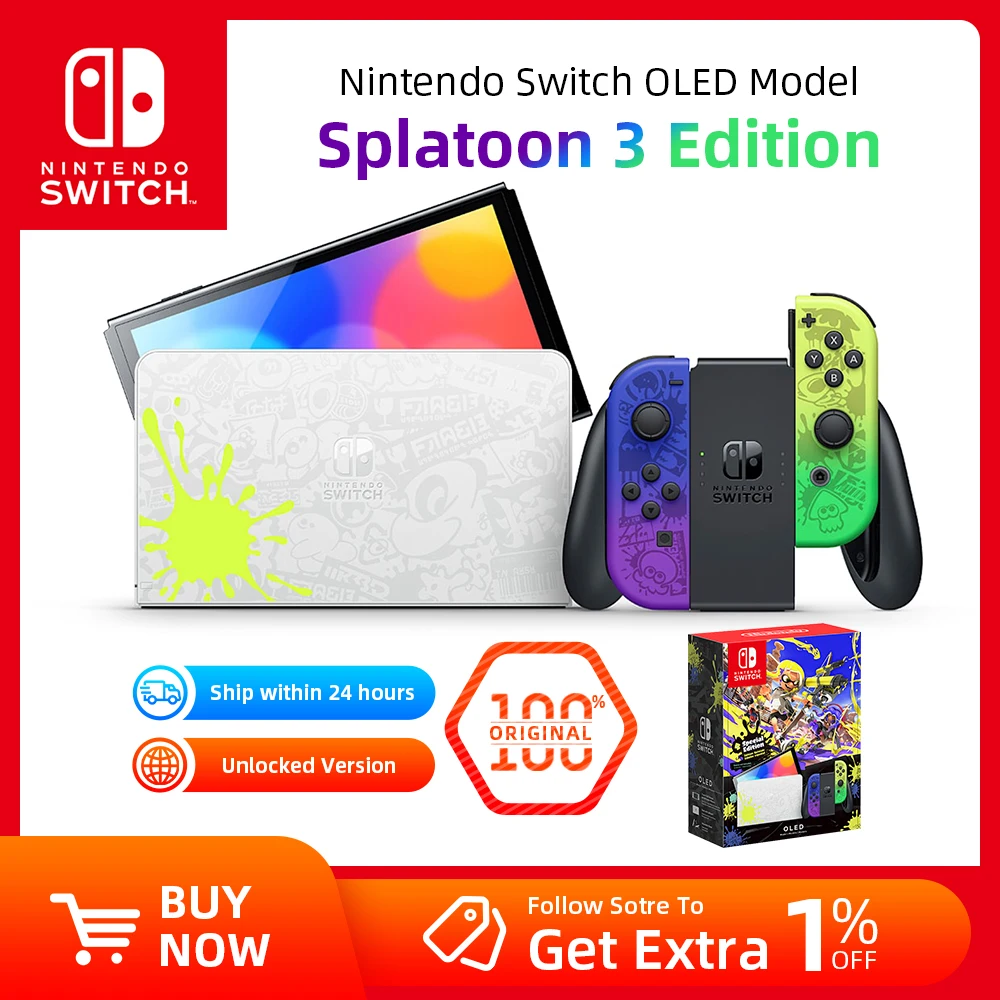 Nintendo Switch OLED Model Splatoon 3 Edition 7 Inch OLED Game Console  Limited Color