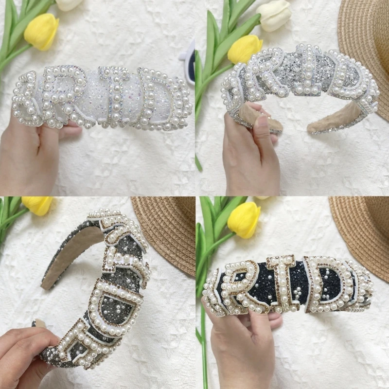 

Роскошная корона для невесты с белой жемчужиной BRIDE Letter Princess Pearl Crown