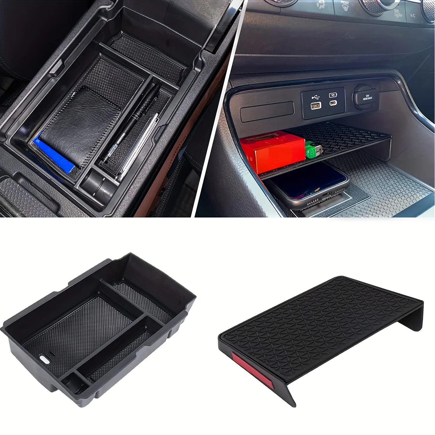 

Center Console Organizer Compatible for CRV 2023 Armrest Storage Box Coin And ABS Plastic Insert Secondary Stowing Tidying
