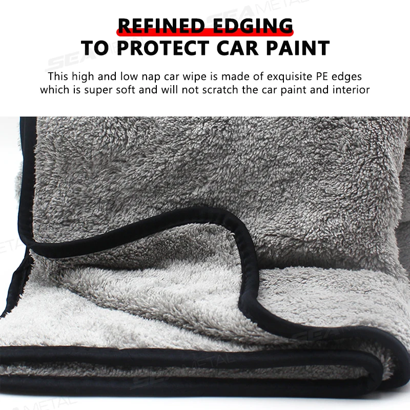 SEAMETAL 120x50cm Microfiber Car Wash Towel Ultra-Soft Car Cleaning Towels High Absorbent Drying Cloth for Car Detailing Care BEST SELLERS