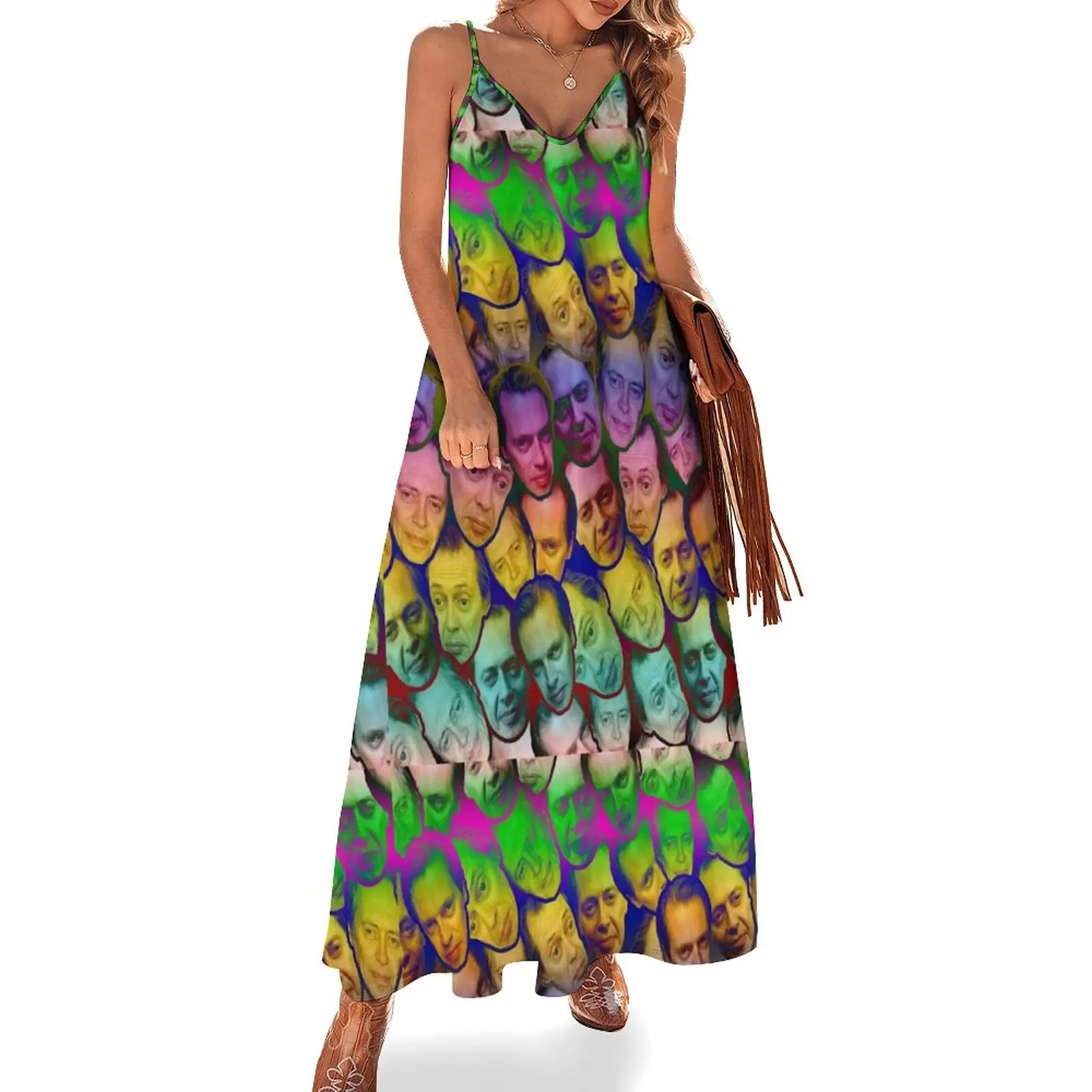 

Steve Buscemi Collage galaxy Steven Vincent Buscemi Face photo image Sleeveless Dress luxury dress Long dresses