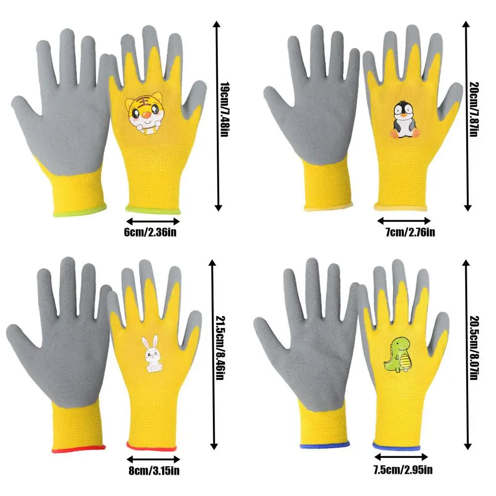 Guantes de jardinería para , guantes de jardín para niño palma recubierta  de goma, guantes de trabajo de bricoje para , para , de 4 a 8 años C  Baoblaze Guantes de jardineria