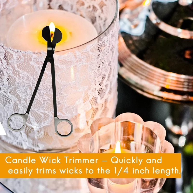 5 in 1 Candle Accessory Set, Candle Wick Trimmer Cutter, Candle Snuffer &  Candle Wick Dipper,USB Electric Lighter And Storage Tray Plate for Candle