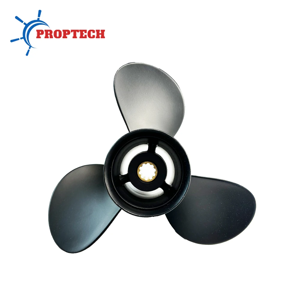 Aluminum Alloy Propeller for Tohatsu Nissan Outboard 9.9 x 12 Inch 3 Blade 10 Spline Fits 25 HP 30 HP Boat Motors