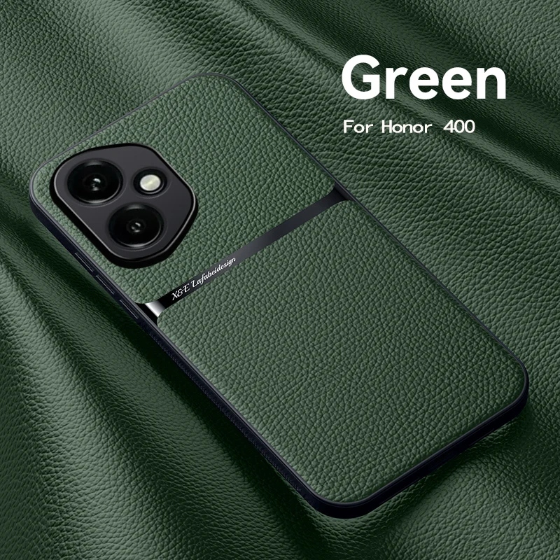 Skin Feel Lichee Pattern Phone Case with Magnetic Car Mount Compatibility